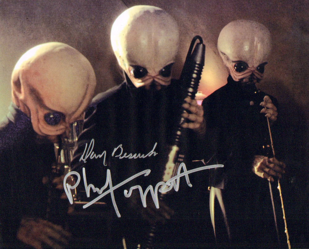 Phil Tippett & Doug Beswick Visual Effects Artists of the Cantina Band in Star Wars: A New Hope Signed 8x10 Photo