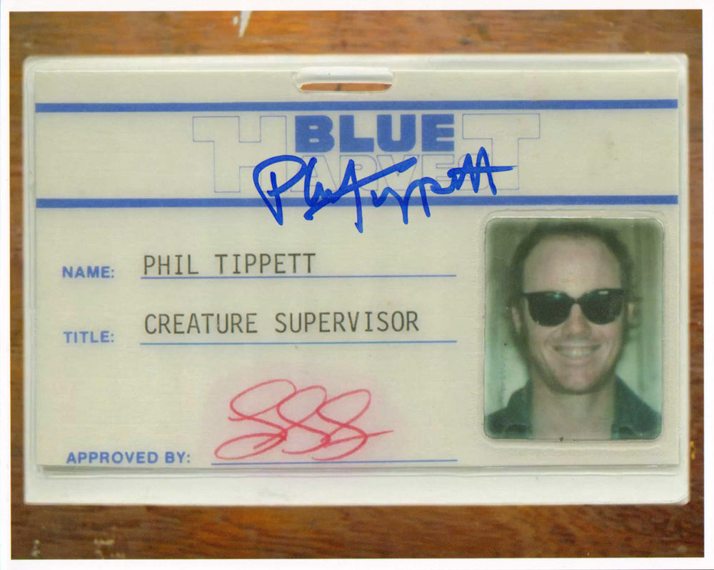 Phil Tippett Creature Supervisor ID Bade for Blue Harvest aka Star Wars: Return of the Jedi Signed 8x10 Photo