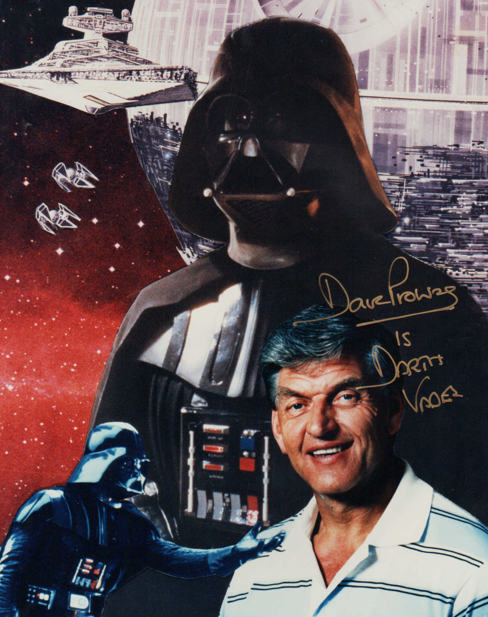 Dave Prowse as Darth Vader in Star Wars: The Empire Strikes Back Signed 8x10 Photo with Character Name