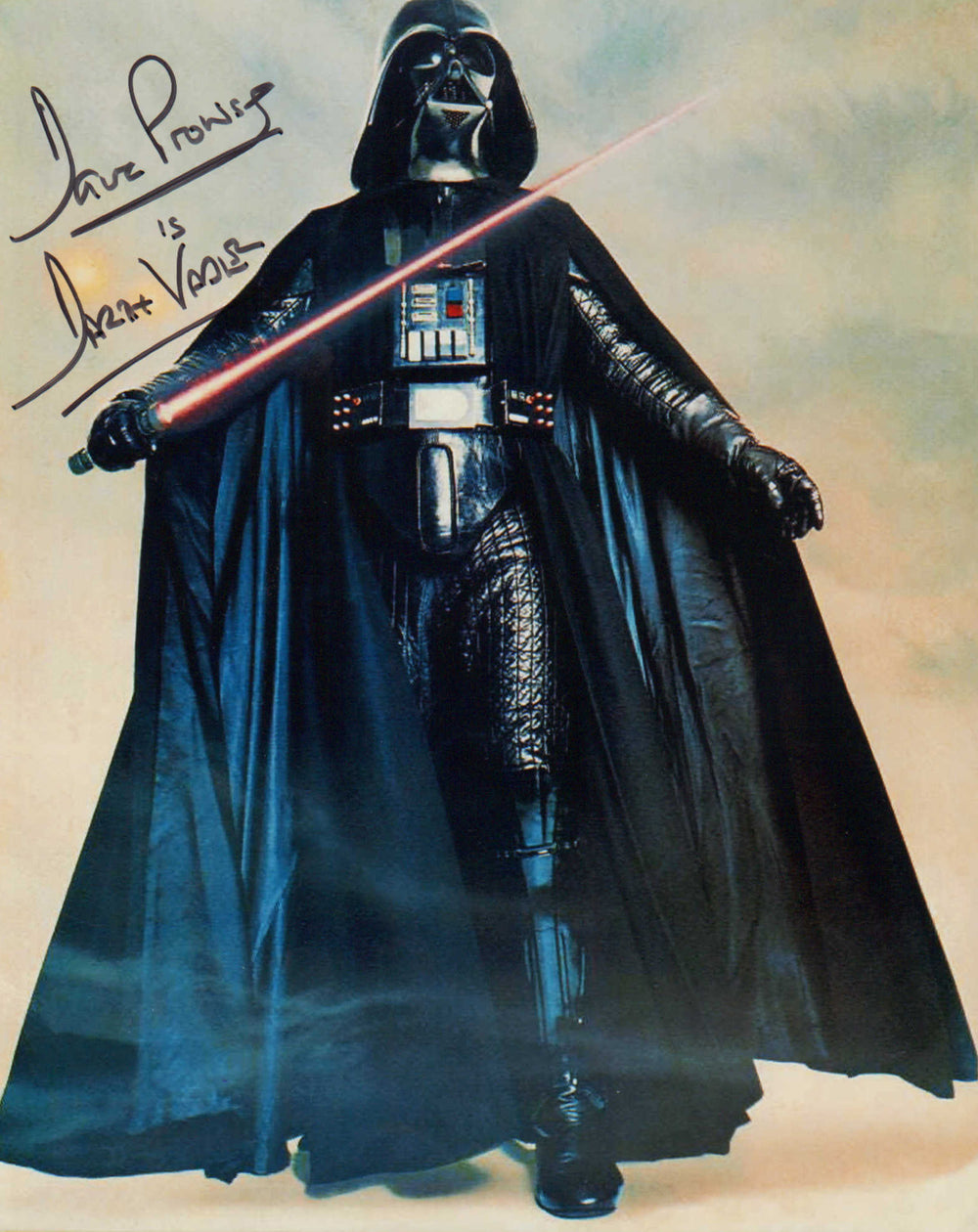 Dave Prowse as Darth Vader in Star Wars: The Empire Strikes Back Signed 8x10 Photo with Character Name