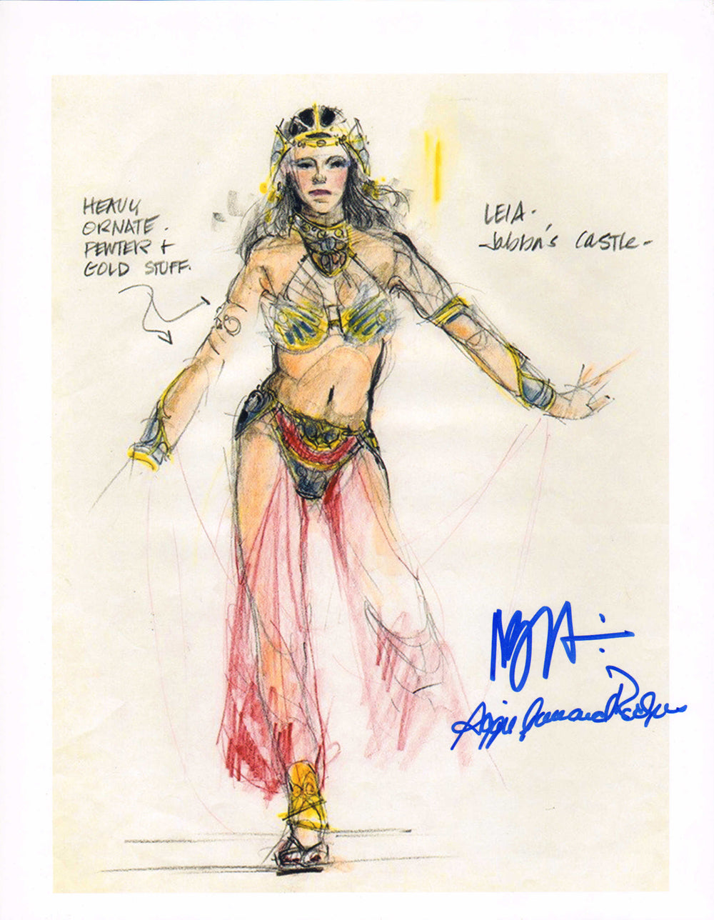 Aggie Guerard Rodgers & Nilo Rodis Jamero as Costume Designers of Slave Leia in Star Wars: The Empire Strikes Back Signed 11x14 Photo