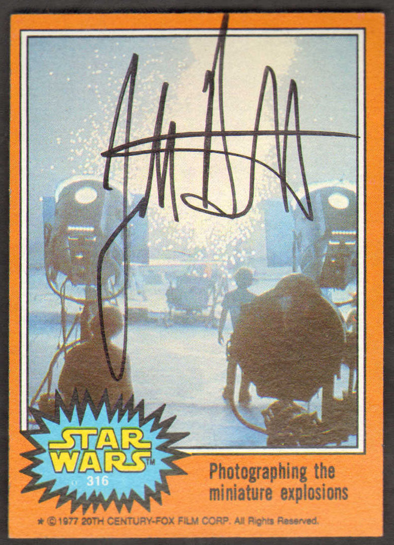 John Dykstra ILM Special Effects Supervisor for Star Wars: A New Hope Miniature Explosions Signed Topps Trading Card #9