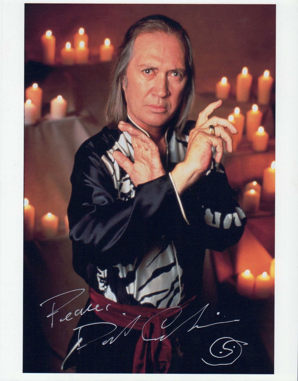 David Carradine as Kwai Chang in Kung Fu: The Legend Continues Signed 8x10 Photo