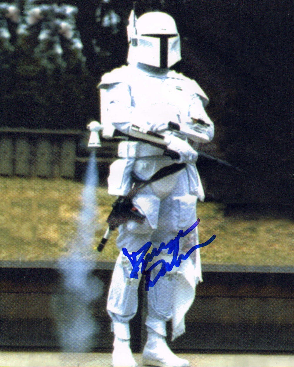 Duwayne Dunham Boba Fett White Prototype Stand-In Behind the Scenes of Star Wars: The Empire Strikes Back Signed 8x10 Photo
