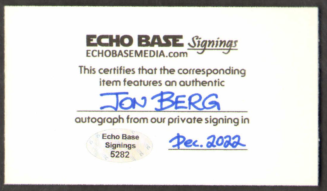 
                  
                    Jon Berg Visual Effects Artist Behind the Scenes of Star Wars: A New Hope Cantina Musicians (Echo Base) Signed Topps Trading Card #19
                  
                