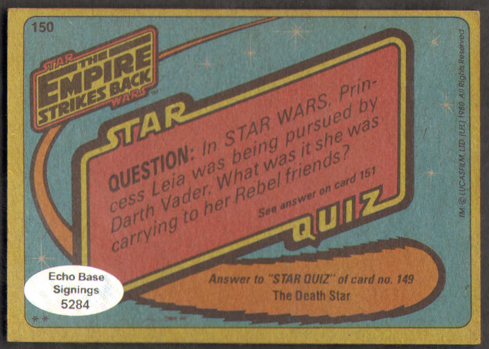 
                  
                    Jon Berg Visual Effects Artist Behind the Scenes of Star Wars: The Empire Strikes Back Imperial Probe Droid (Echo Base) Signed Topps Trading Card #150
                  
                