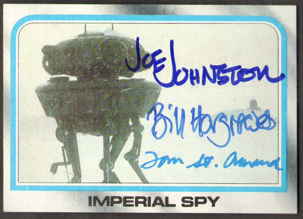 Joe Johnston, Bill Hargreaves, & Tom St. Amand Visual Effects Artists in Star Wars: The Empire Strikes Back Signed Topps Trading Card #150