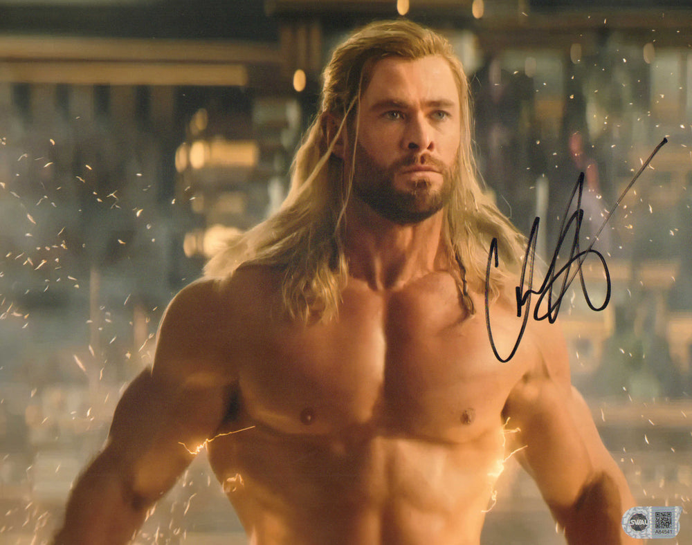 Chris Hemsworth as Thor Shirtless in Thor: Love and Thunder (SWAU) Signed 11x14 Photo