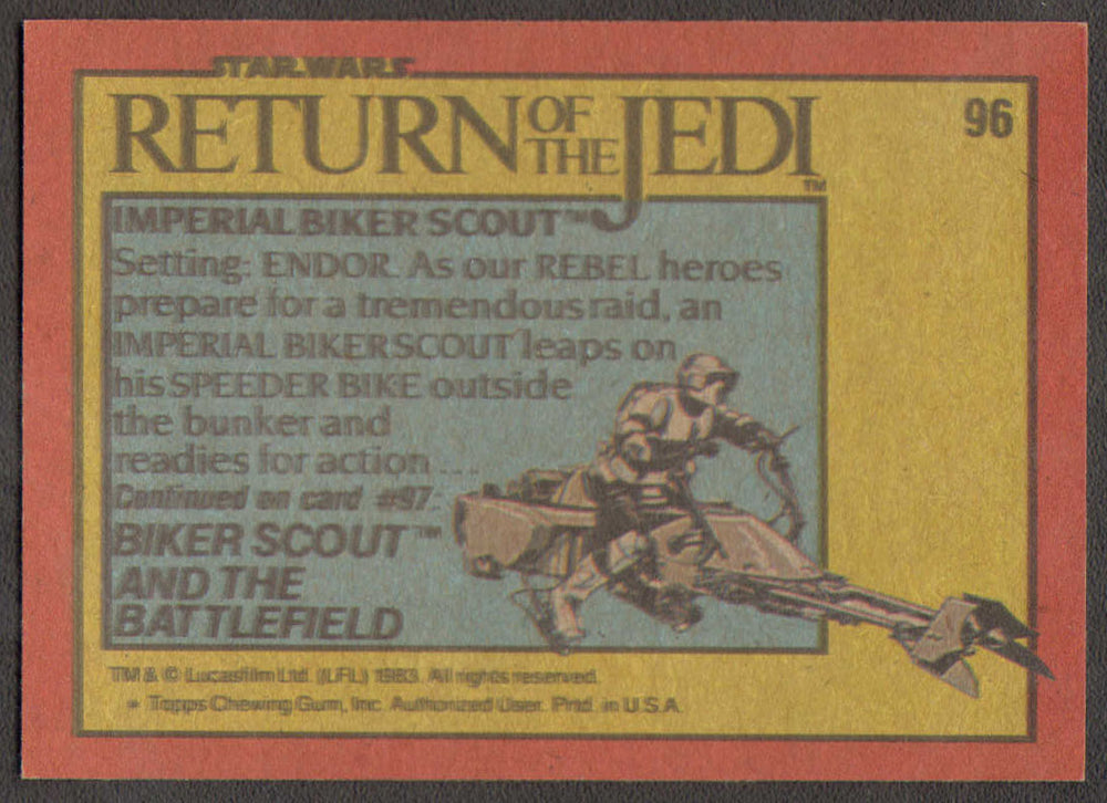 
                  
                    Glenn Randall Jr. & Dickey Beer Stunt Actors in Star Wars: Return of the Jedi Signed Topps Trading Card #96
                  
                