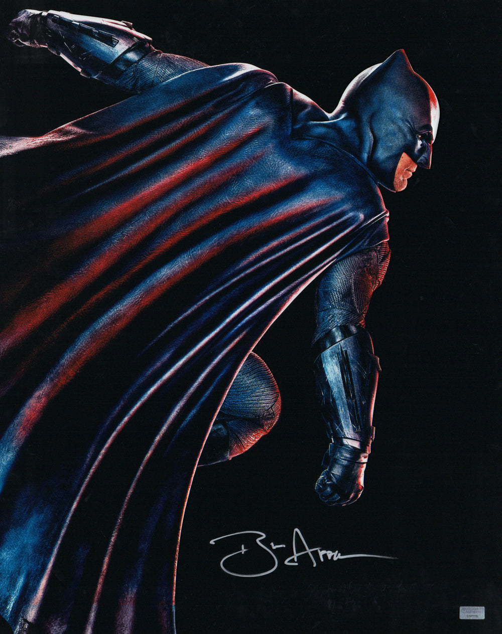 Ben Affleck as Batman in Justice League (Celebrity Authentics) Signed 16x20 Metallic Photo