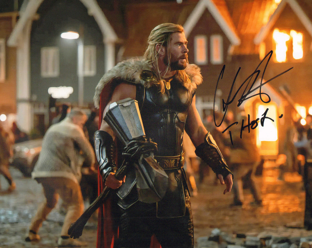 Chris Hemsworth as Thor in Thor: Love and Thunder Signed 11x14 Photo with Character Name