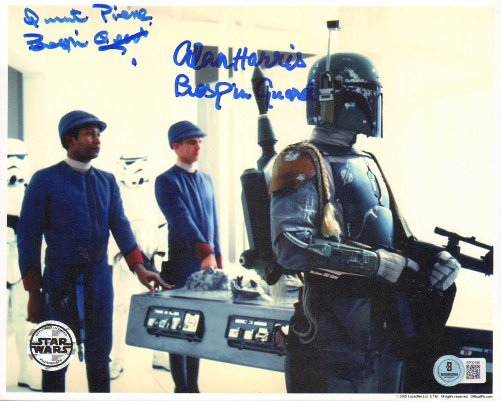 Alan Harris and Quentin Pierre as Bespin Security Guards in Star Wars: The Empire Strikes Back (Beckett / Official Pix) Signed 8x10 Photo with Chatacter Names