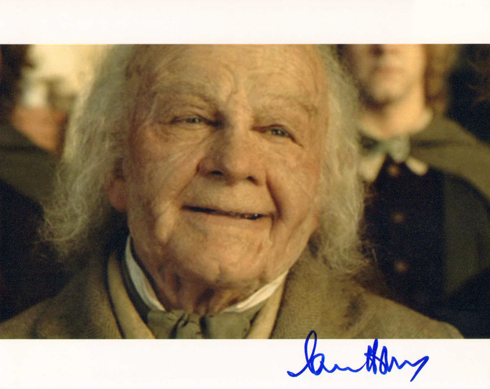 Ian Holm as Bilbo Baggins in The Lord of the Rings: The Return of the King Signed 8x10 Photo
