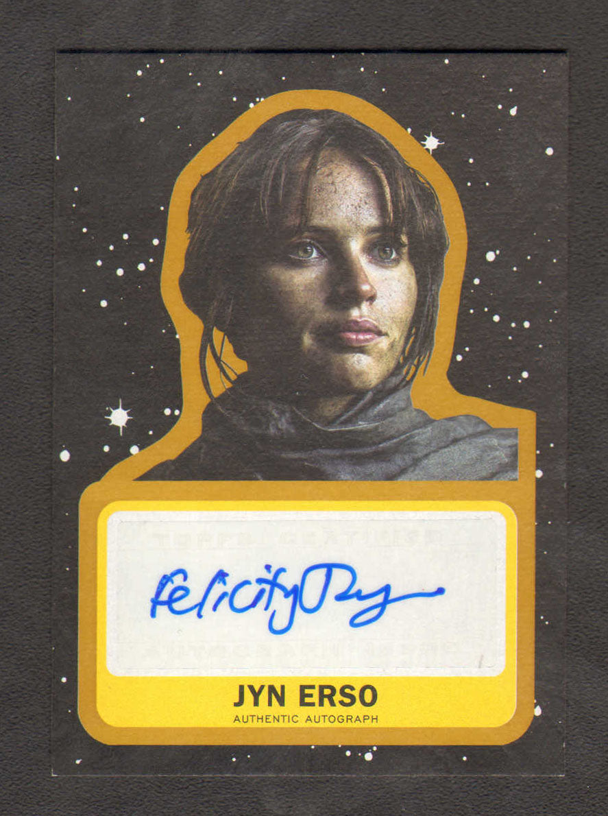 Felicity Jones as Jyn Erso in Rogue One: A Star Wars Story Signed Topps Trading Card #1