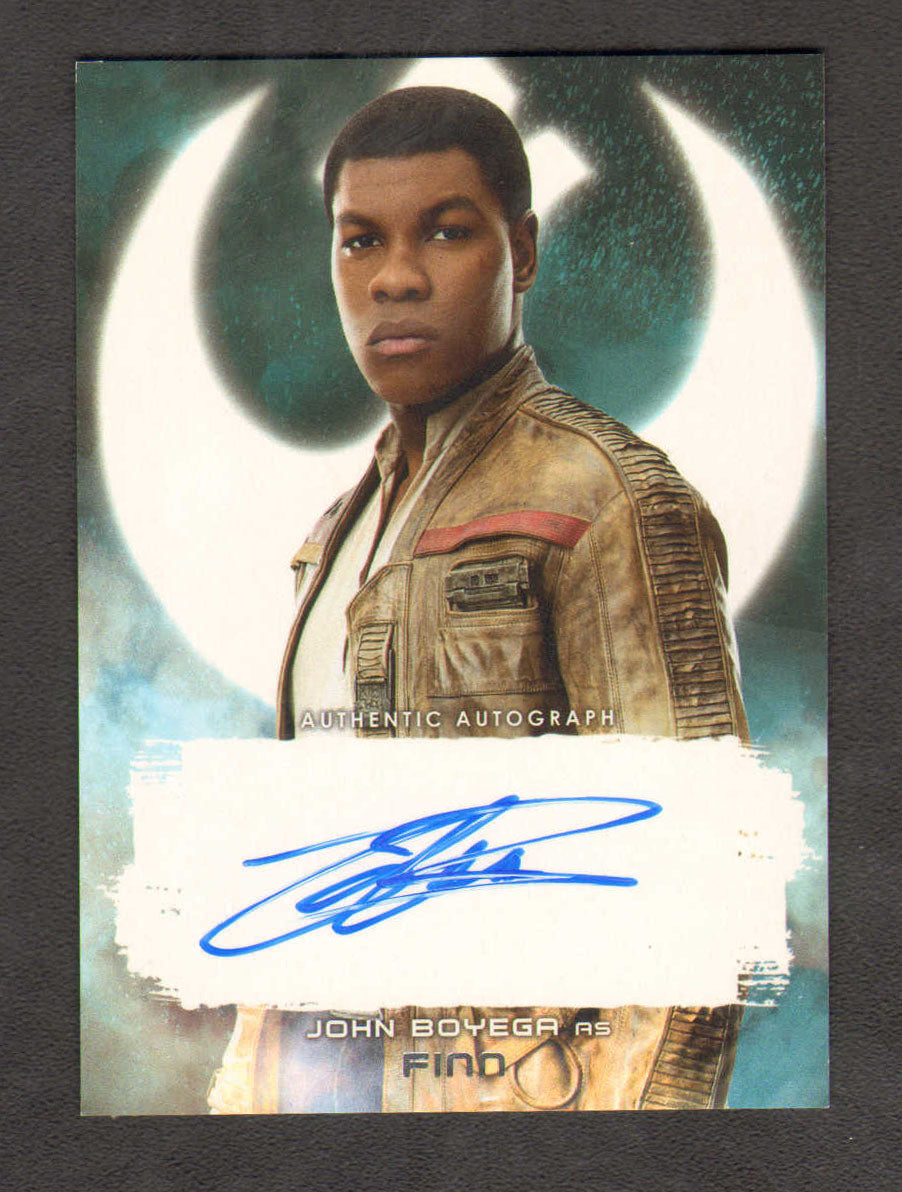 John Boyega as Finn in Star Wars: The Force Awakens Signed Topps Trading Card