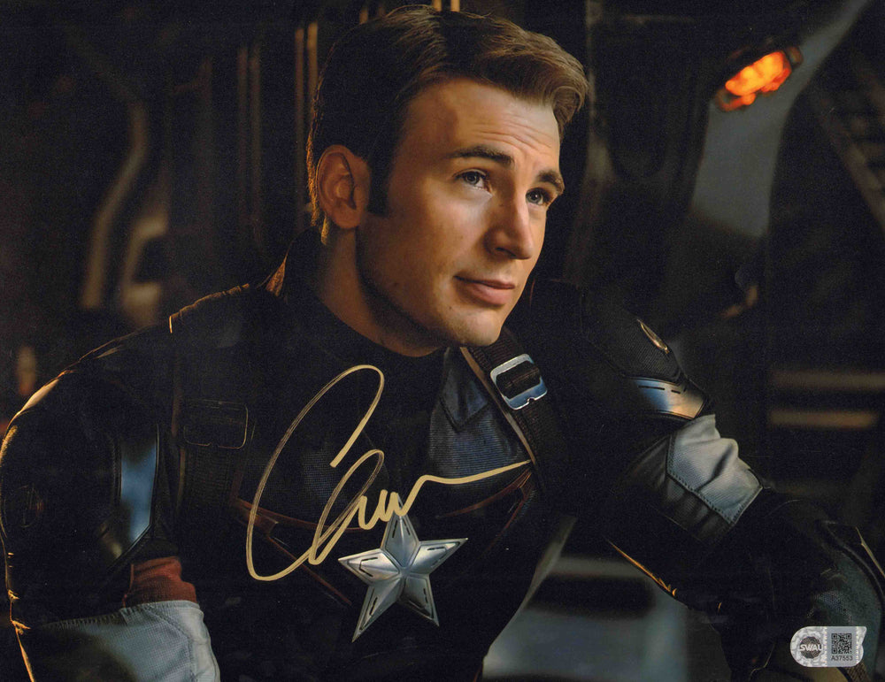 Chris Evans as Captain America in Avengers: Age of Ultron (SWAU) Signed 11x14 Photo