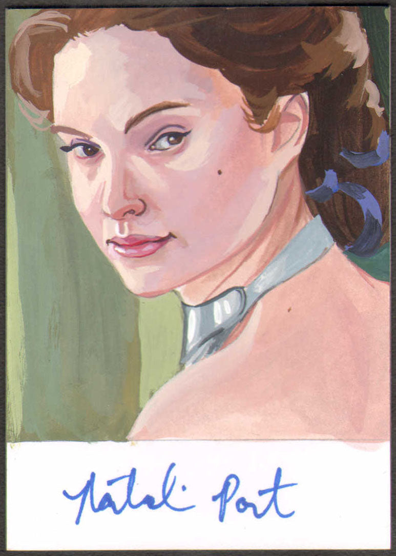 Natalie Portman as Padmé Amidala in Star Wars Signed SWAU Artist Series Trading Card by Candice Dailey