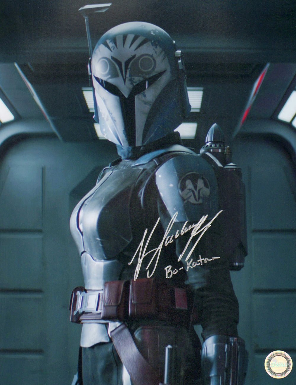 Katee Sackhoff as Bo-Katan in Star Wars The Mandalorian (SWAU) Signed 11x14 Photo with Character Name