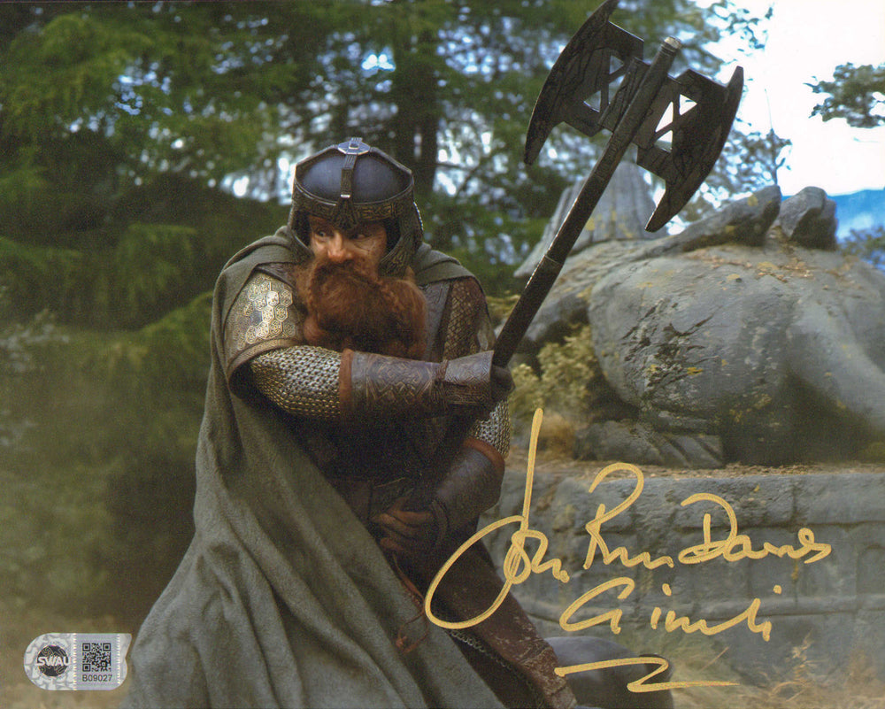 John Rhys-Davies as Gimli in The Lord of the Rings: The Fellowship of the Ring (SWAU) Signed 8x10 Photo with Character Name