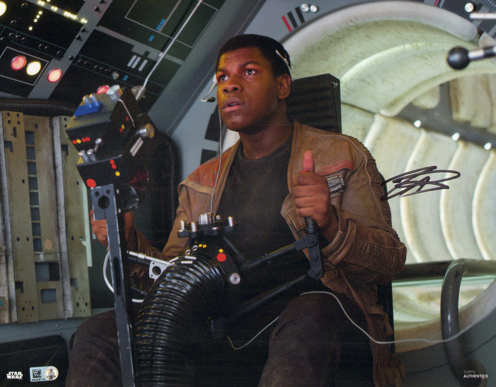 John Boyega as Finn in Star Wars: The Force Awakens (Topps Star Wars Authentics) Signed 11x14 Photo