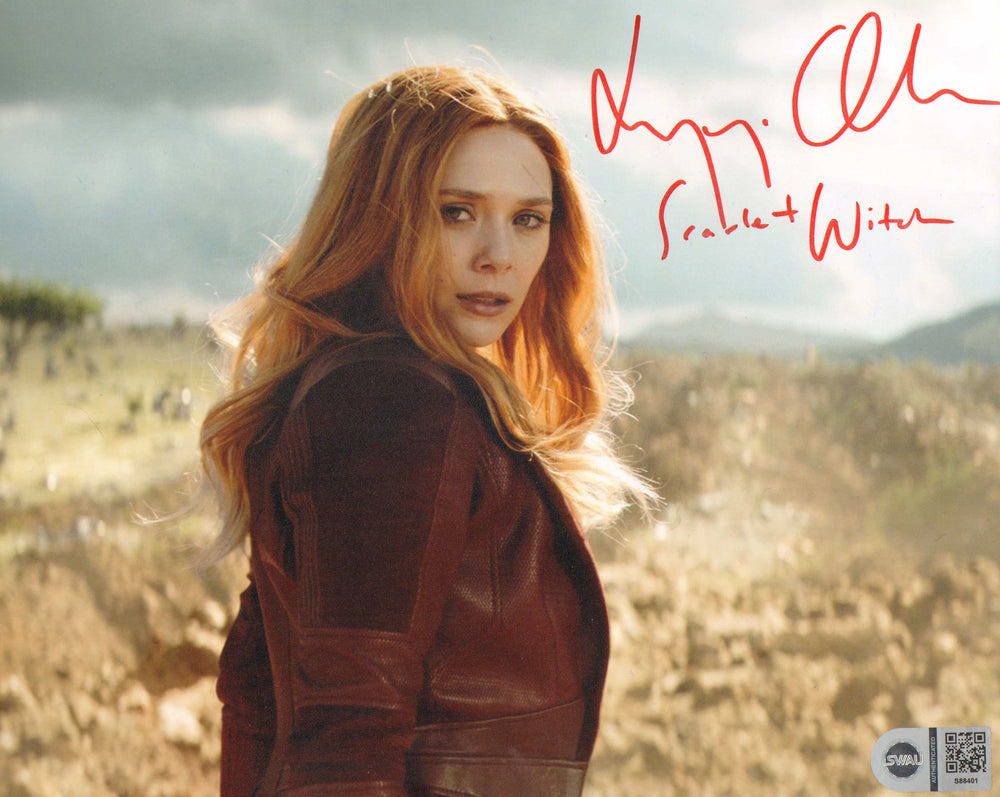 Elizabeth Olsen as Scarlet Witch in Avengers: Infinity War (SWAU) Signed 8x10 Photo with Character Name