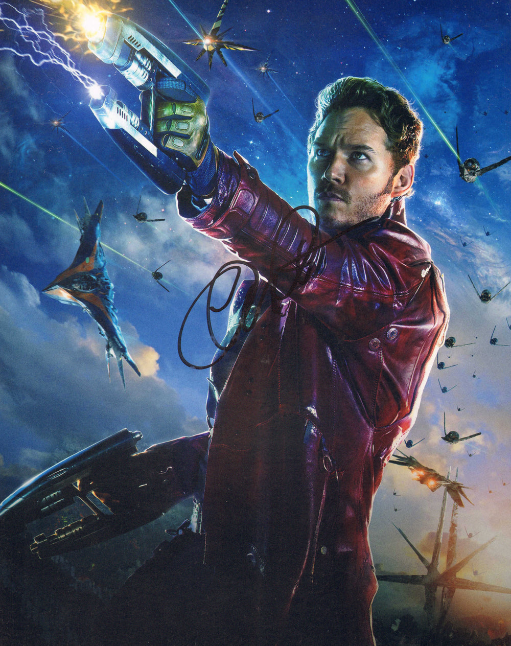 Chris Pratt as Star-Lord in Guardians of the Galaxy Signed 11x14 Photo