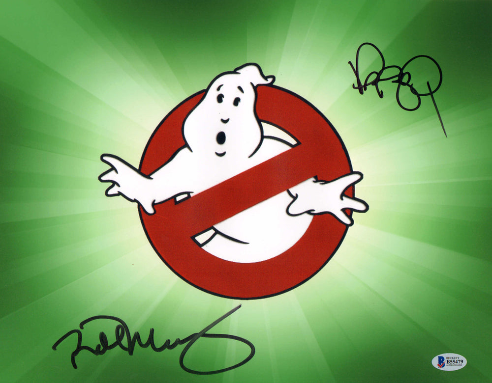 Bill Murray as Dr. Peter Venkman & Dan Aykroyd as Dr. Raymond Stantz in Ghostbusters (Beckett) Signed 11x14 Photo