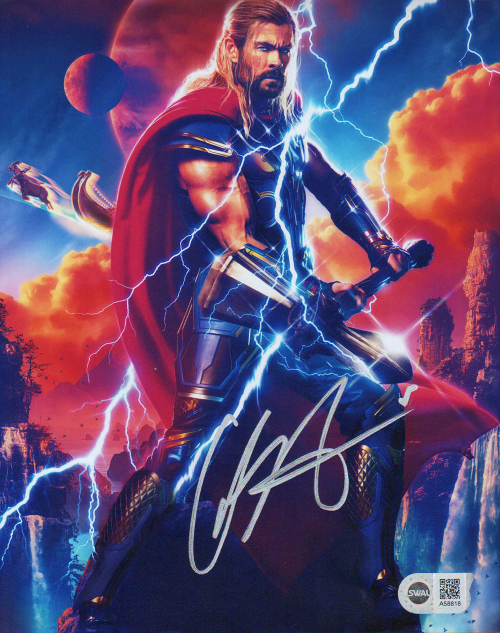 Chris Hemsworth as Thor in Thor: Love and Thunder Signed 8x10 Photo