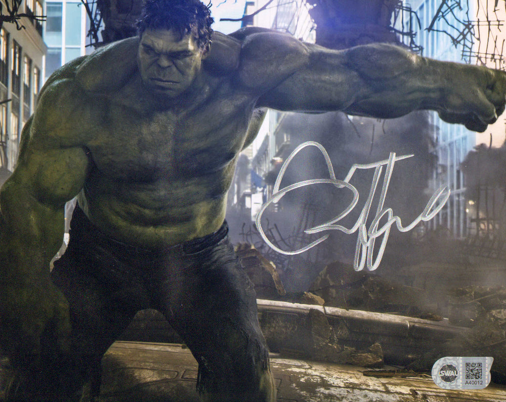 Mark Ruffalo as the Hulk Pucnhing Thor in The Avengers (SWAU) Signed 8x10 Photo