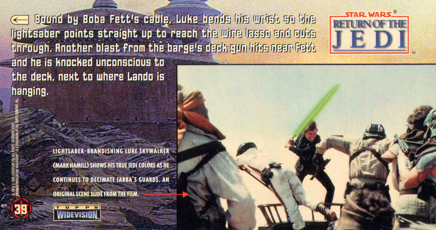 
                  
                    Jeremy Bulloch & Jason Wingreen as Boba Fett in Star Wars: Return of the Jedi Signed Topps Trading Card #39 with Character Name
                  
                