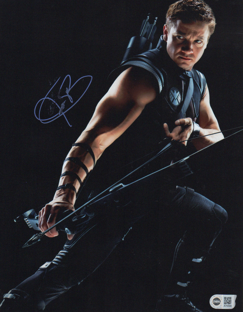 Jeremy Renner as Hawkeye in The Avengers Promotional Photo (SWAU) Signed 11x14 Photo