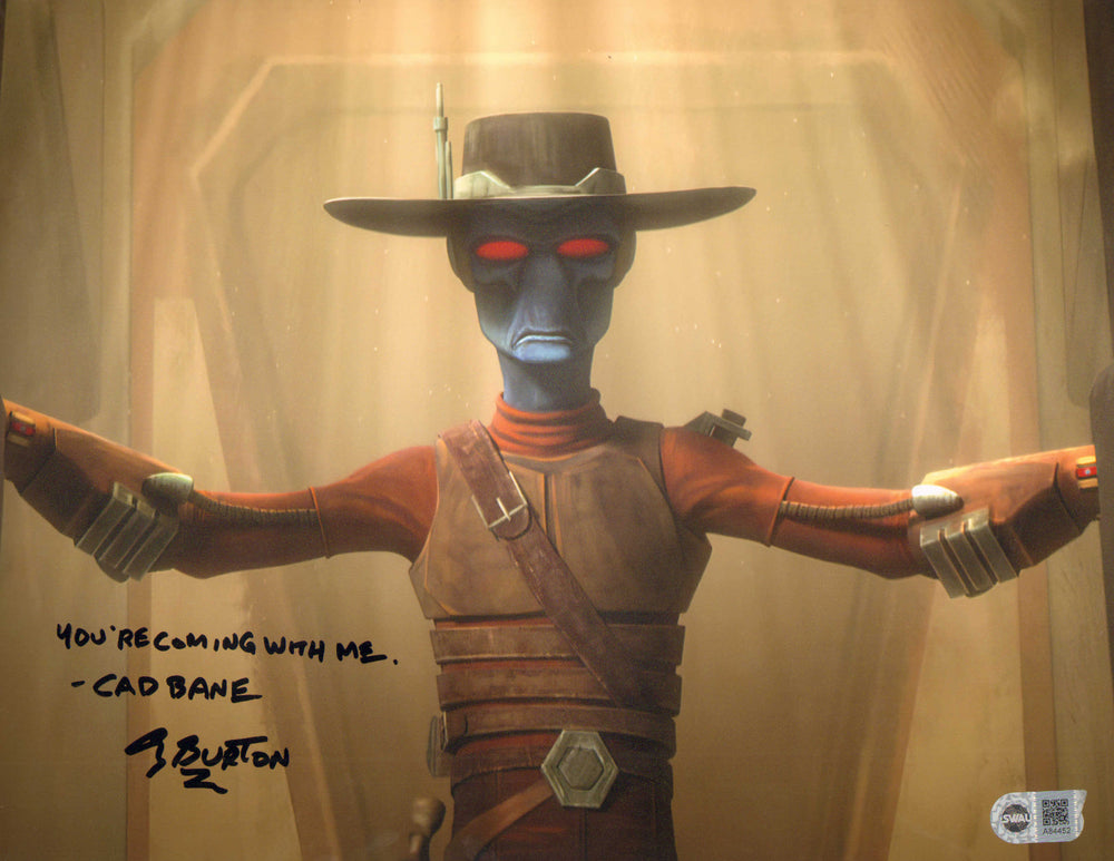 Corey Burton as Cad Bane in Star Wars: The Book of Boba Fett (SWAU) Signed 11x14 Photo with Character Name and Quote