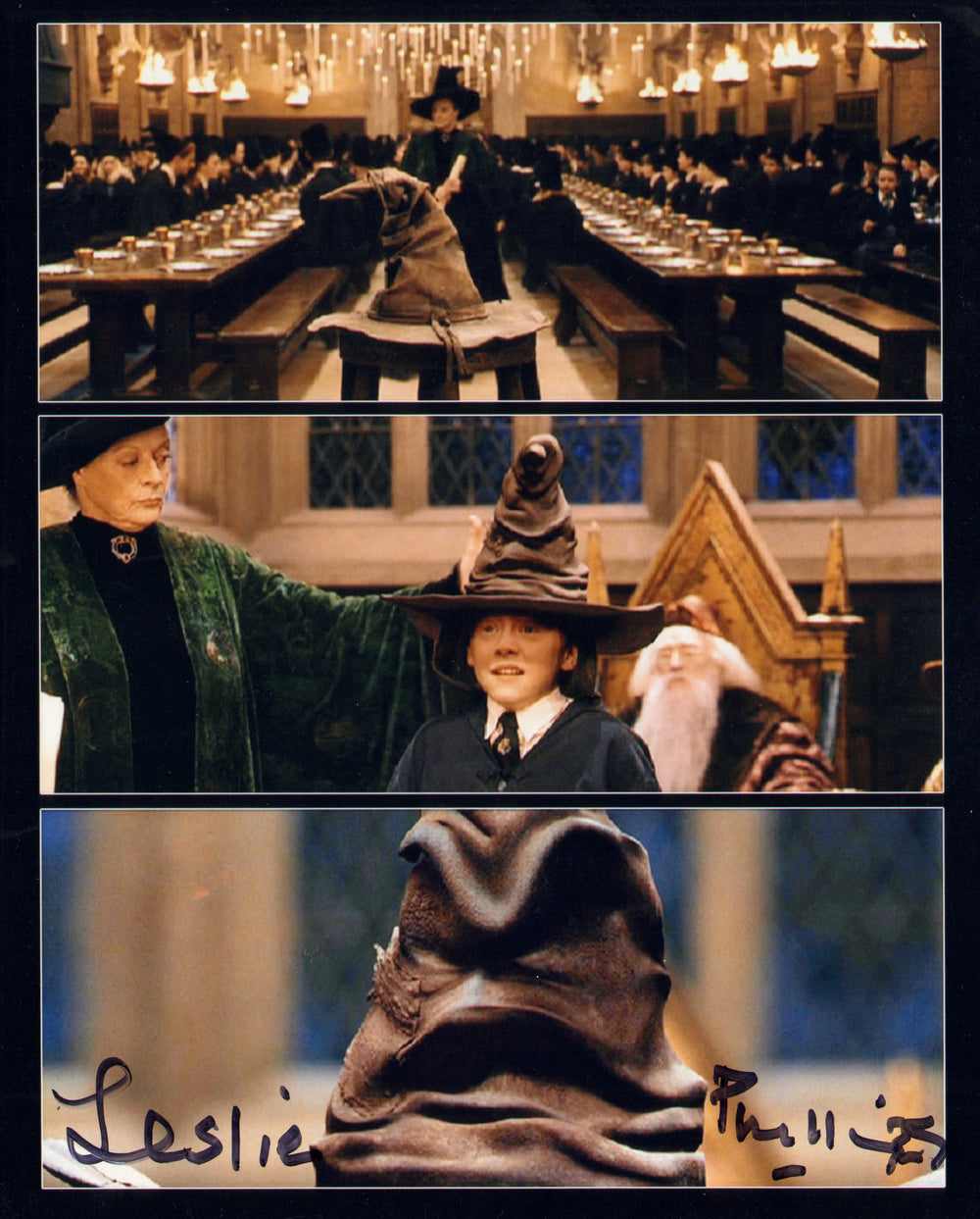 Leslie Phillips as Sorting Hat in Harry Potter & the Sorcerer Stone Signed 8x10 Photo