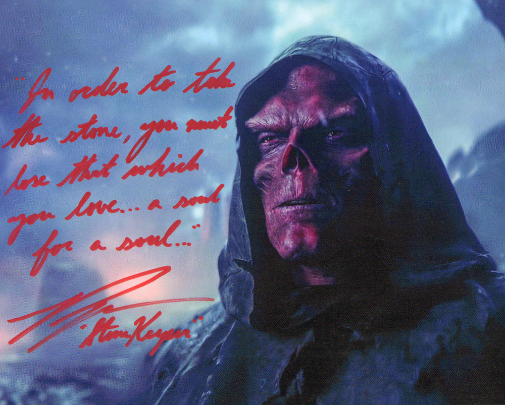 Ross Marquand as Stonekeeper Red Skull in Avengers: Infinity War Signed 8x10 Photo with Character Name & Quote
