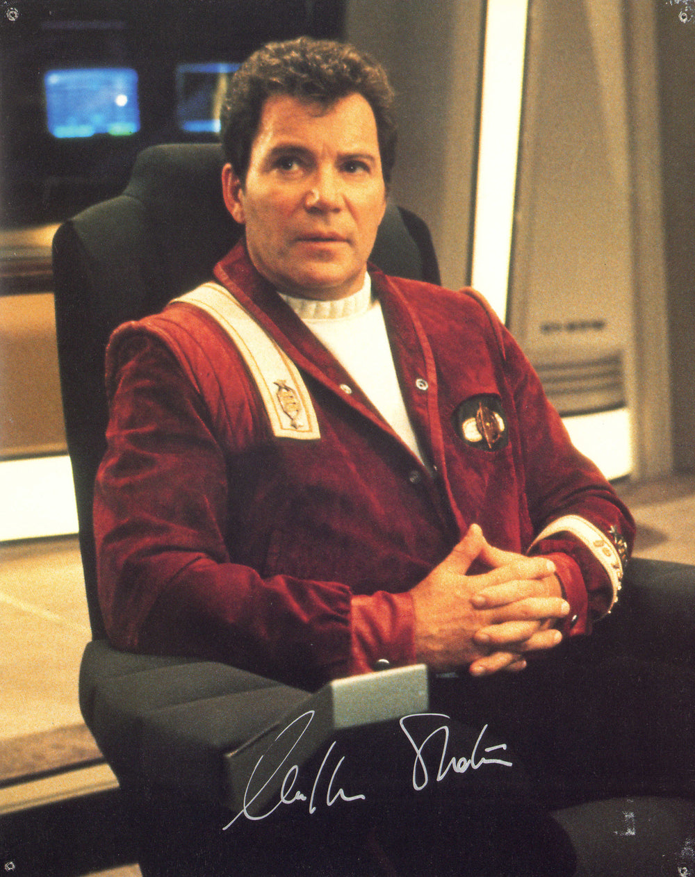 William Shatner as Captain James T. Kirk in Star Trek V: The Final Frontier Signed 8x10 Photo