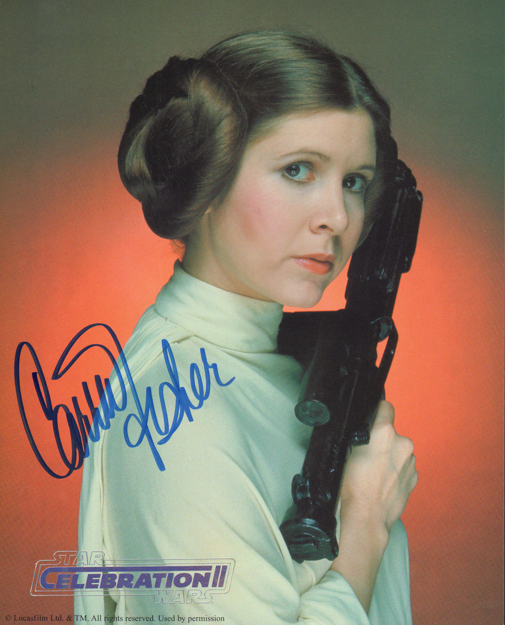 Carrie Fisher as Princess Leia in Star Wars: A New Hope (Official Pix Celebration II) Signed 8x10 Photo