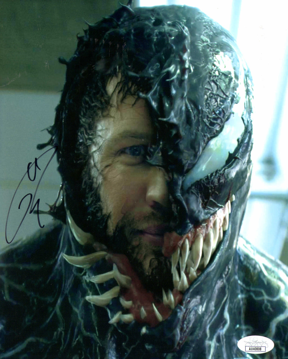 Tom Hardy as Eddie Brock / Venom in Venom (JSA) Signed 8x10 Photo