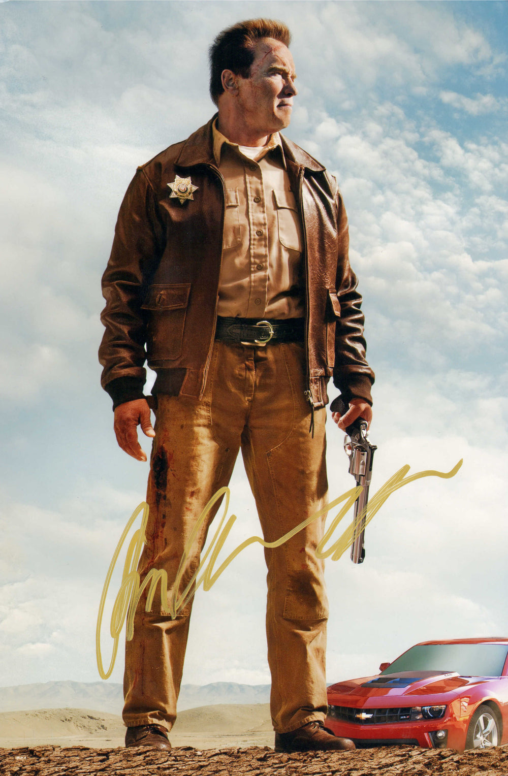 Arnold Schwarzenegger as Sheriff Ray Owens in The Last Stand Signed 8x12 Photo