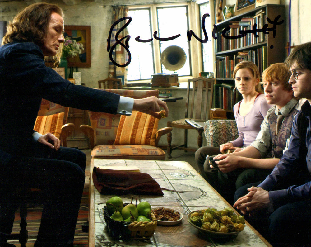Bill Nighy as Minister for Magic Rufus Scrimgeour in Harry Potter and the Deathly Hallows Part 1 Signed 8x10 Photo
