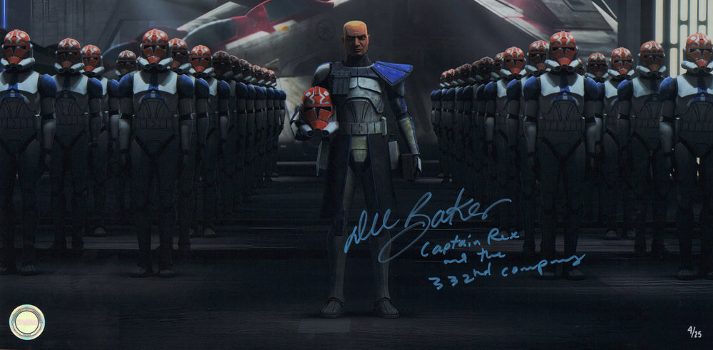 Dee Bradley Baker as Captain Rex in Star Wars: The Clone Wars (SWAU) LE #4/25 Signed 10x20 Photo with Character Name