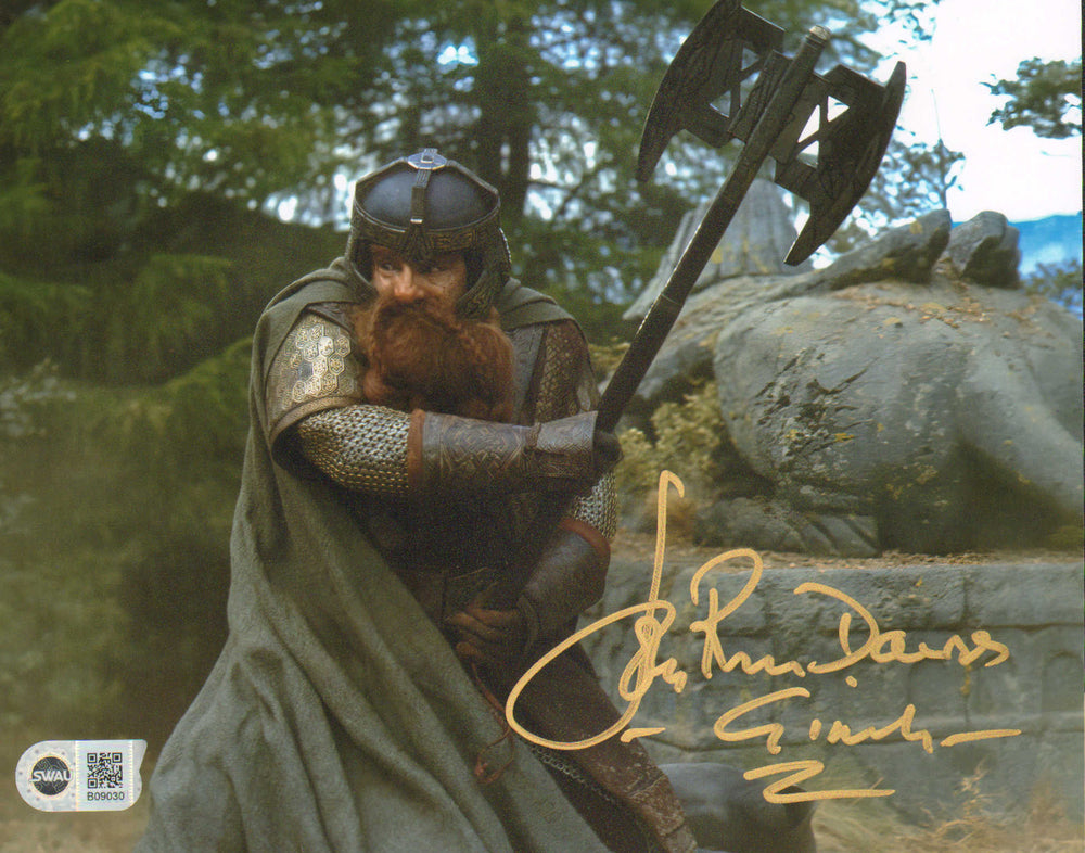 John Rhys-Davies as Gimli in The Lord of the Rings: The Fellowship of the Ring (SWAU) Signed 8x10 Photo with Character Name