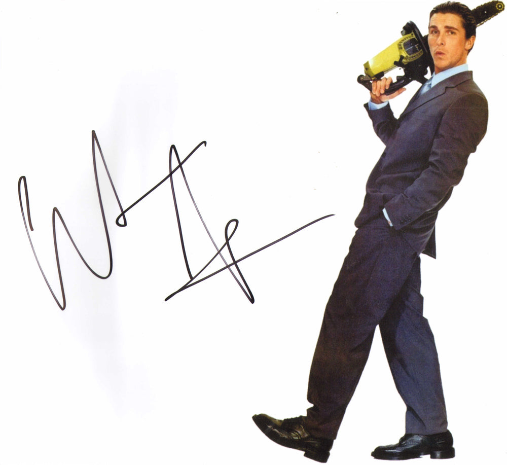 Christian Bale as Patrick Bateman in American Psycho Signed 11x12 Photo