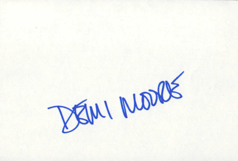 Demi Moore from A Few Good Men, Indecent Proposal, Striptease, & Charlie's Angels: Full Throttle (SWAU Authenticated) Signed 6x4 Index Card