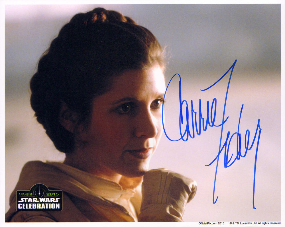 Carrie Fisher as Princess Leia in Star Wars: A New Hope (Official Pix Celebration) Signed 8x10 Photo
