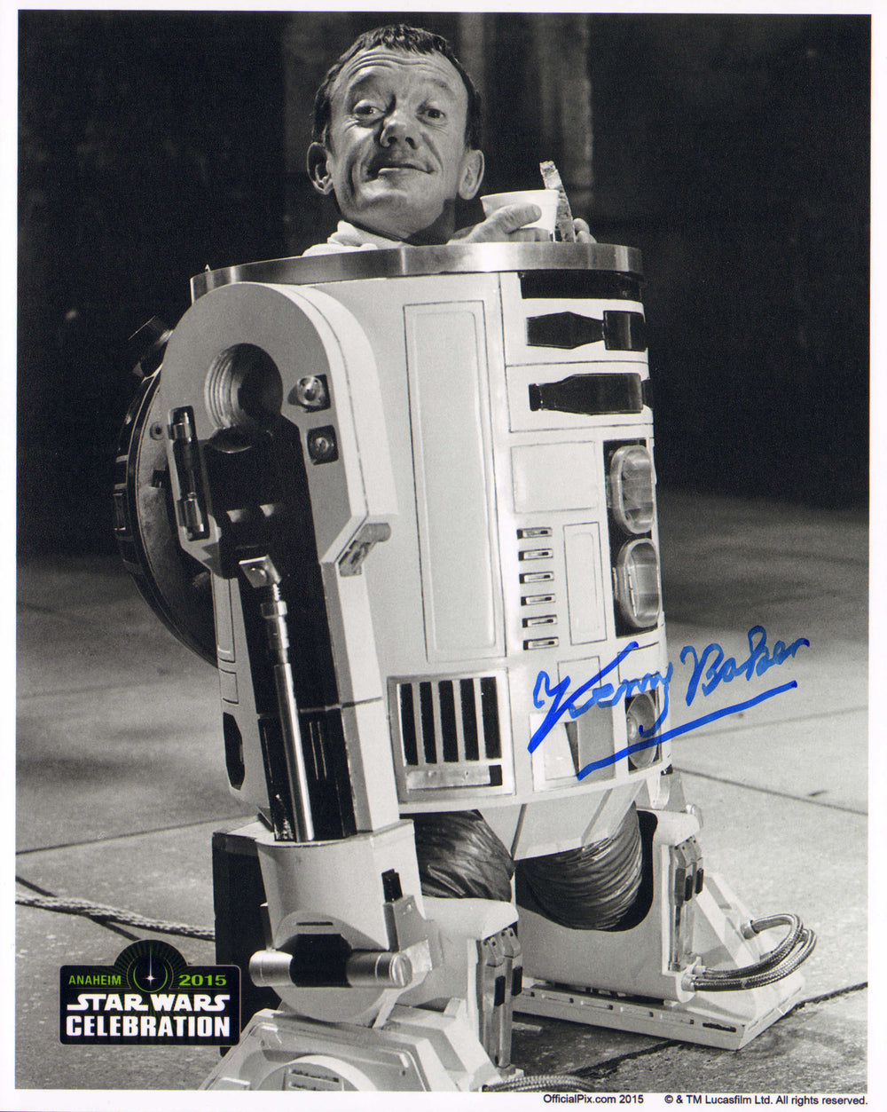 Kenny Baker as R2-D2 Behind the Scenes of Star Wars: A New Hope (Official Pix Celebration) Signed 8x10 Photo