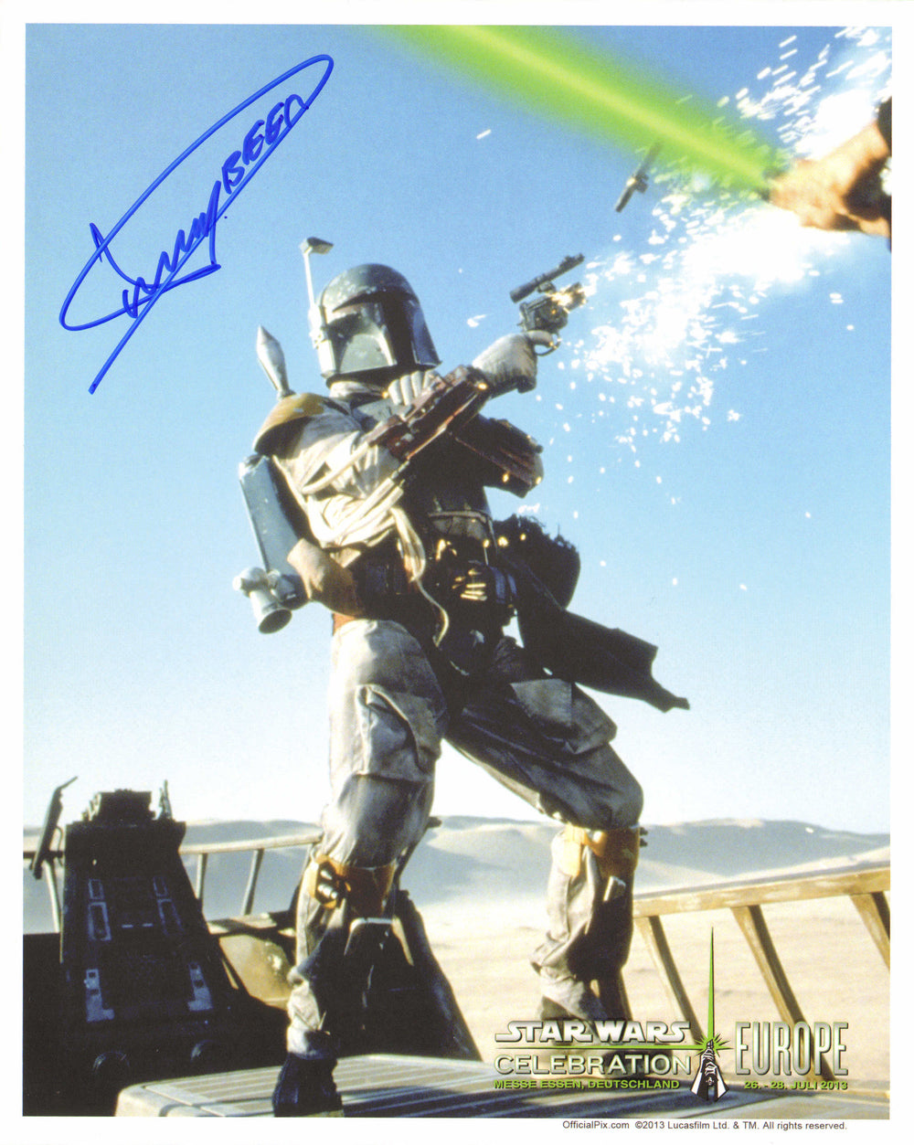 Dickey Beer as Boba Fett in Star Wars: Return of the Jedi Signed (Official Pix Celebration) 8x10 Photo