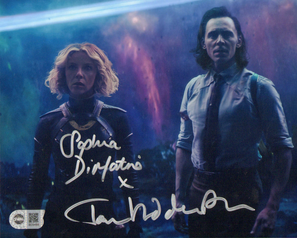 Tom Hiddleston as Loki & Sophia Di Martino as Sylvie in Loki (SWAU) Signed 8x10 Photo