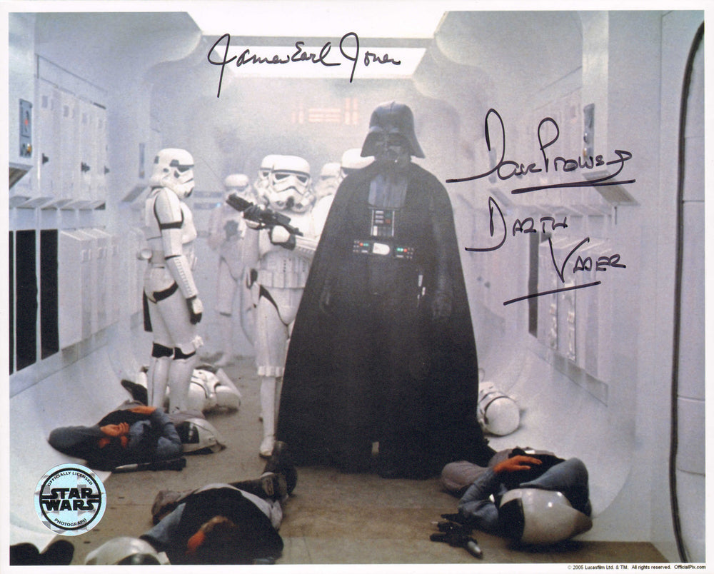 James Earl Jones & Dave Prowse as Darth Vader in Star Wars: A New Hope (Official Pix) Signed 8x10 Photo with Character Name