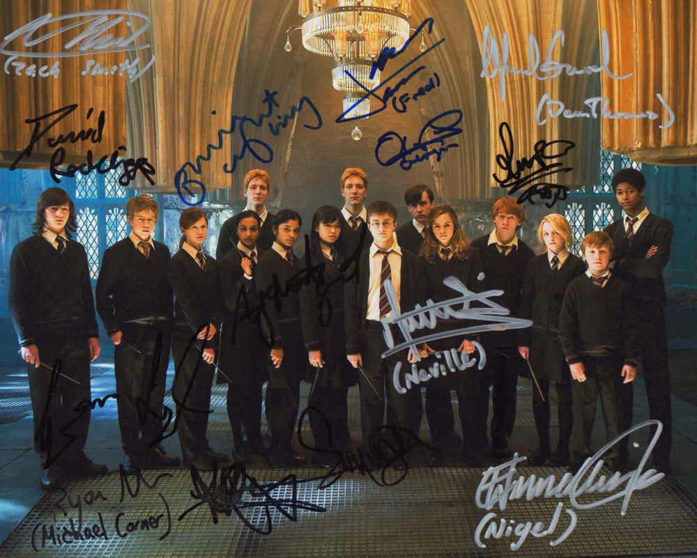 Harry Potter and the Order of the Phoenix 8x10 Photo Cast Signed by Daniel Radcliffe, Emma Watson, Rupert Grint, James Phelps, Oliver Phelps, and Others