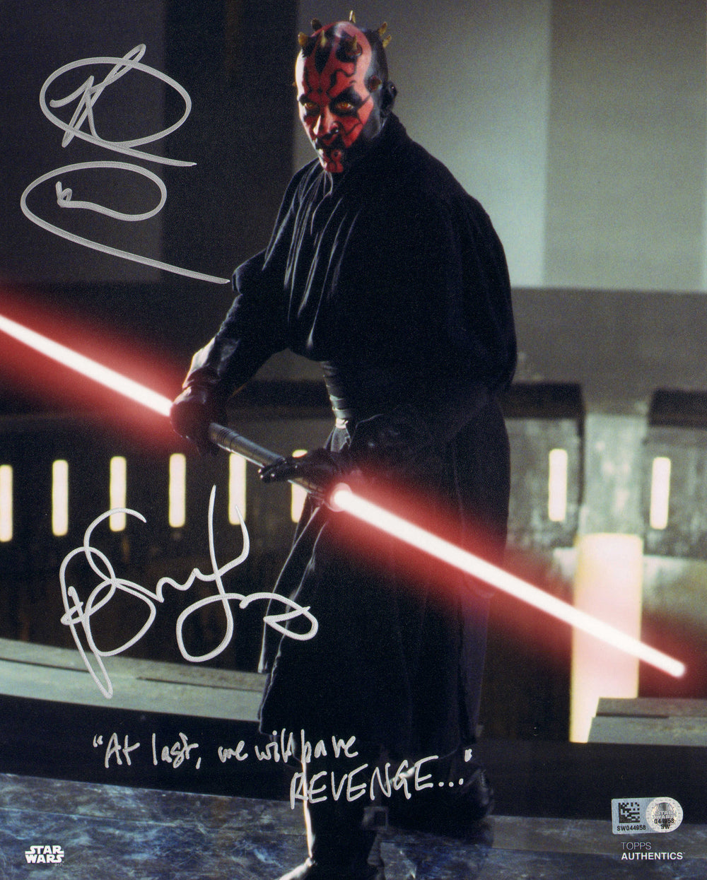 Ray Park & Peter Serafinowicz as Darth Maul in Star Wars Episode I: The Phantom Menace (Topps Star Wars Authentics) Signed 8x10 Photo with Quote